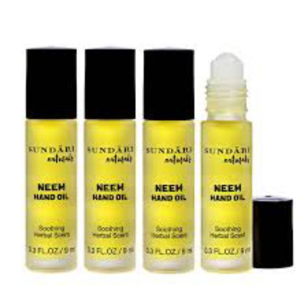 SUNDARI naturals Neem Hand Oil, 0.3 fl oz 4 pack