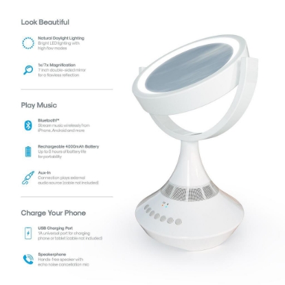 Atomi 9" LED Vanity Mirror + Speaker