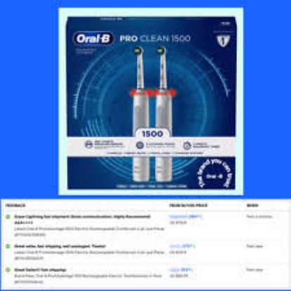 Oral-B ProAdvantage 1500 Electric Rechargeable Toothbrush Powered by Braun 2 pk.