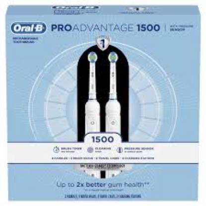 Oral-B ProAdvantage 1500 Electric Rechargeable Toothbrush Powered by Braun 2 pk.