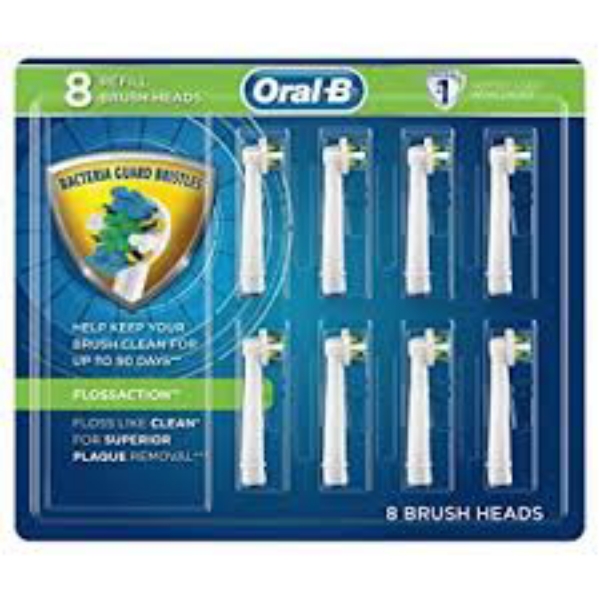 Oral-B FlossAction Replacement Electric Toothbrush Head 8 ct.