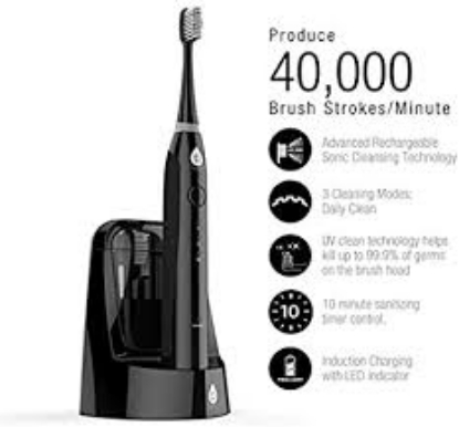 Pursonic Sonic SmartSeries Electronic Power Rechargeable Toothbrush with UV Sanitizing Function
