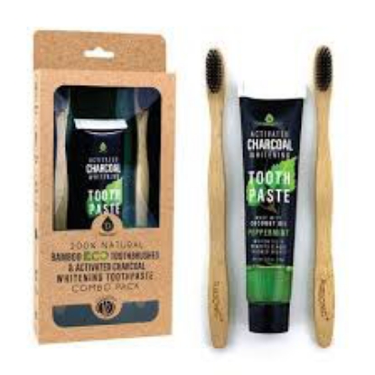 Pursonic 100% Natural ECO Bamboo Toothbrushes with Charcoal Soft Bristles 8 pk.