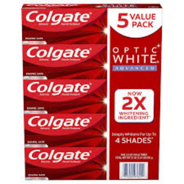 Colgate Optic White Advanced Teeth Whitening Toothpaste, Sparkling White 4.2 oz. 5 pk.