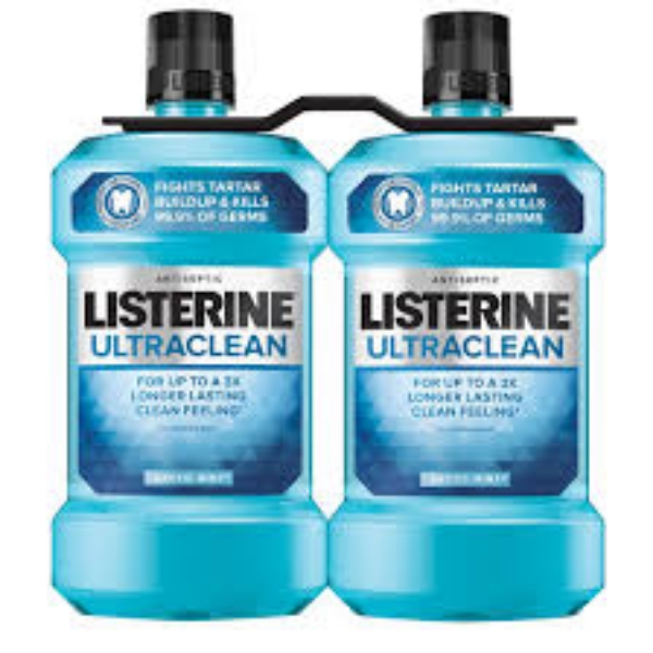 Listerine Ultraclean Arctic Mint Antiseptic Mouthwash 1.5L 2pk.
