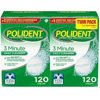 Polident 3 Minute Triple Mint Antibacterial Denture Cleanser Effervescent Tablets 240 ct.
