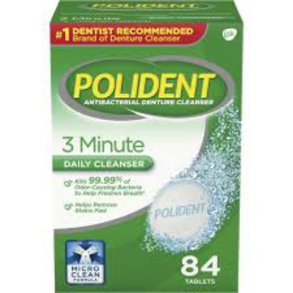 Polident 3 Minute Triple Mint Antibacterial Denture Cleanser Effervescent Tablets 240 ct.