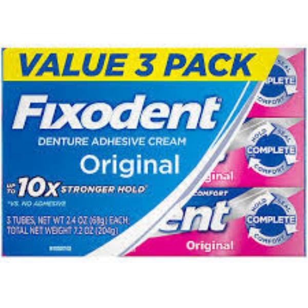 Fixodent Complete Original Denture Adhesive Cream 2.4 fl. oz. 3 pk.