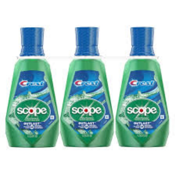 Crest Scope Outlast Mint Mouthwash 3 pk 1L.