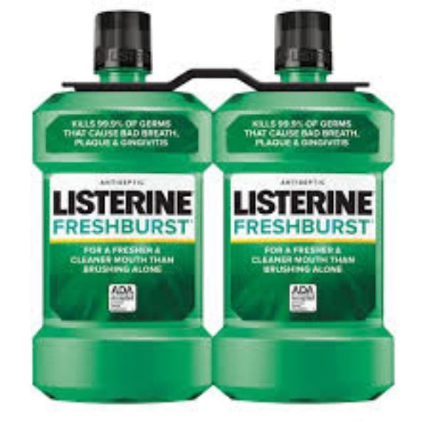 Freshburst Listerine Antiseptic Mouthwash for Bad Breath 2 pk 1.5L