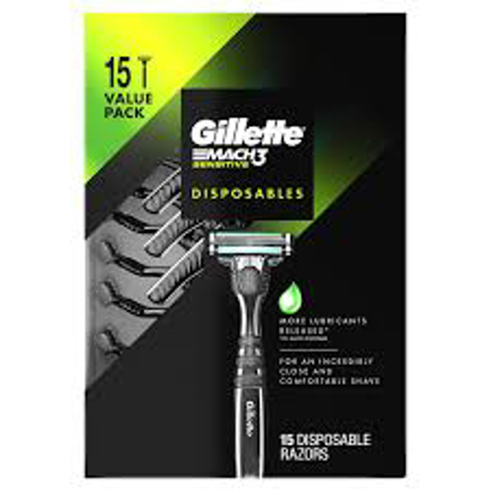 Gillette Mach3 Sensitive Disposable Razors 15 ct