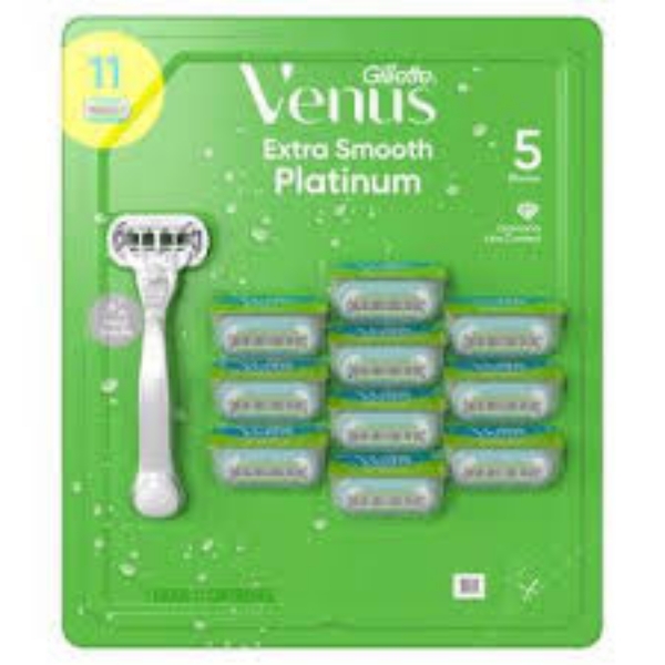 Venus Platinum Extra Smooth Metal Handle Women's Razor 1 Handle  11 Refills