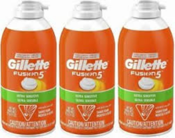 Gillette Fusion5 Ultra Sensitive Shave Foam 3 pk 11 oz
