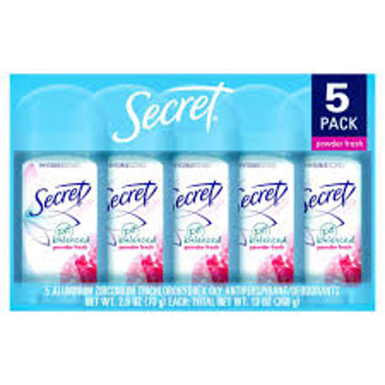 Secret Invisible Solid Deodorant Powder Fresh 2.6 oz 5 pk