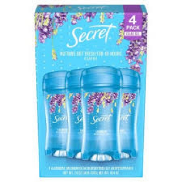 Secret Antiperspirant Clear Gel Lavender 2.6 oz 4 pk