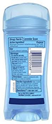 Secret Antiperspirant Clear Gel Lavender 2.6 oz 4 pk