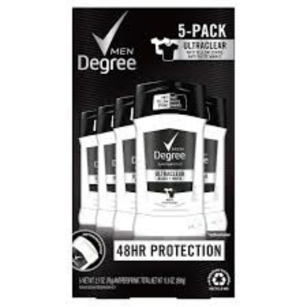 Degree Men Ultra Clear Black  White Solid Antiperspirant Deodorant 2.7oz (76g) 5 pack