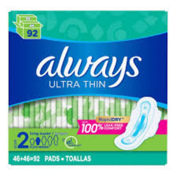 Always Ultra Thin Size 2 Long Super Pads 92 ct