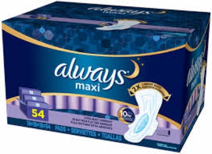 Always Extra-Heavy Overnight Maxi Pads with Flexi-Wings 54 ct