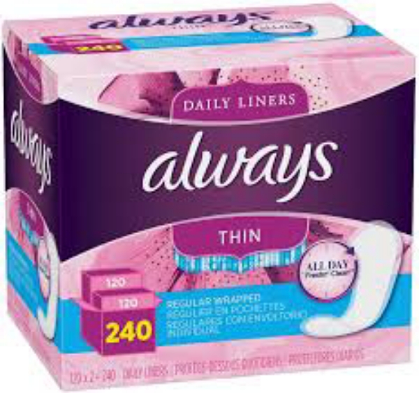 Always Regular Thin Unscented Pantiliners 240 ct