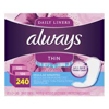 Always Regular Thin Unscented Pantiliners 240 ct