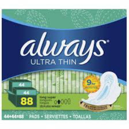 Always Ultra Thin Long and Super Pads with Flexi-Wings Multipack 88 ct