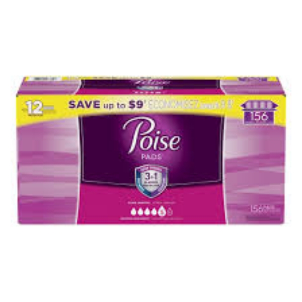 Poise Maximum Absorbency Long Incontinence Pads, 156 ct.