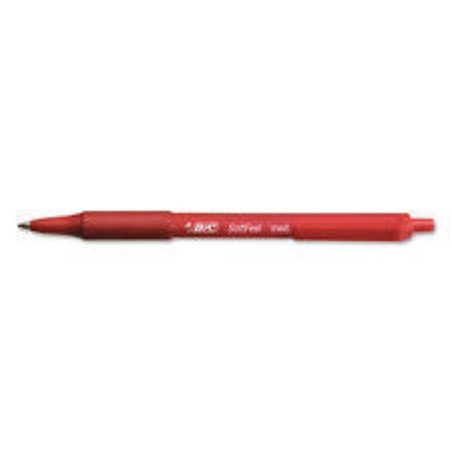 BIC Soft Feel Retractable Ballpoint Pen 1mm Medium Red Ink 12 ct