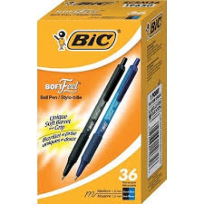 BIC Soft Feel Retractable Ballpoint Pen 1mm Medium Red Ink 12 ct