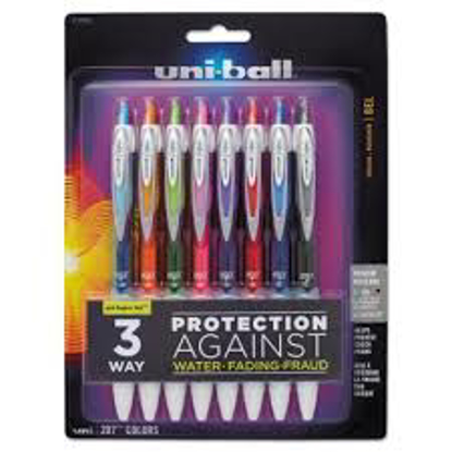 Uni-ball Signo Gel 207 Roller Ball Retractable Gel Pen Assorted Ink Medium 8 per Set