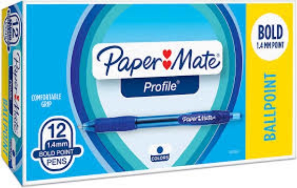 Paper Mate Retractable Profile Ballpoint Pens Select Color Bold 12 ct