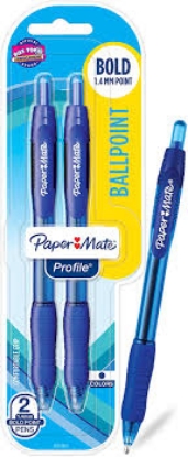 Paper Mate Retractable Profile Ballpoint Pens Select Color Bold 12 ct