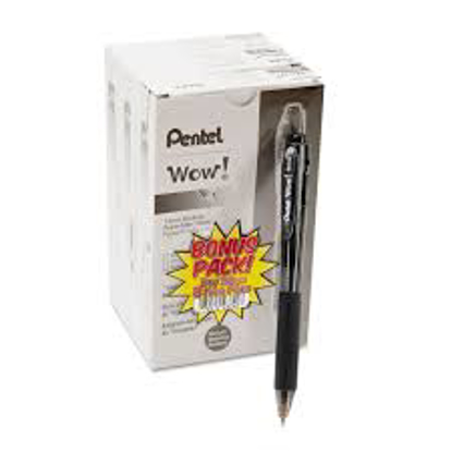 Pentel WOW Ballpoint Retractable Pen Black Medium 36 ct