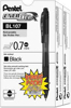 Pentel EnerGel X Retractable Roller Gel Pen 7mm Black Barrel Black Ink 24 Pack