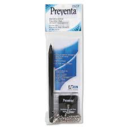 Iconex Preventa Stick Ballpoint Counter Pen Medium 1mm Black Ink Black Barrel