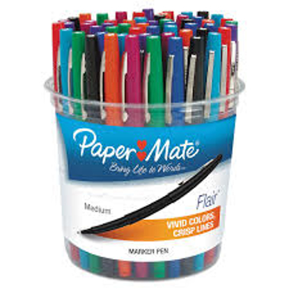 Paper Mate Flair Felt Tip Marker Pen Assorted Ink Medium 48 Pens Set