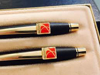 Cross Classic Century Ballpoint Pen & Pencil Set Black 23 Kt Gold Accents