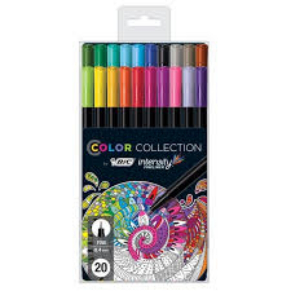 BIC Intensity Fineliner Color Collection Pens 20 pk