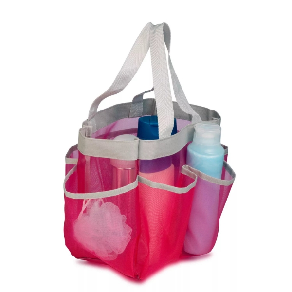 Honey Can Do Quick Dry Shower Tote Pink Silver