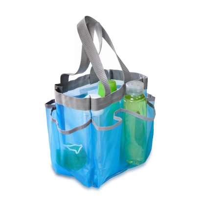 Honey Can Do Quick Dry Shower Tote Aqua Silver