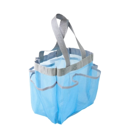 Honey Can Do Quick Dry Shower Tote Aqua Silver