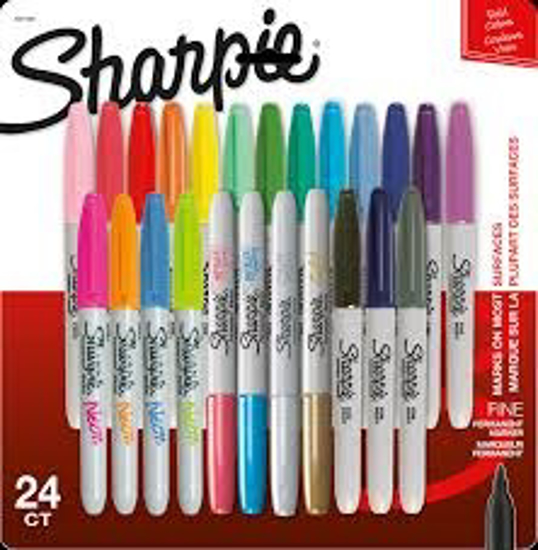Sharpie Permanent Marker Fine Assorted Colors 24 Count