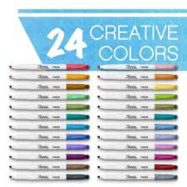Sharpie S Note Creative Markers Chisel Tip Assorted Colors 24 Pack