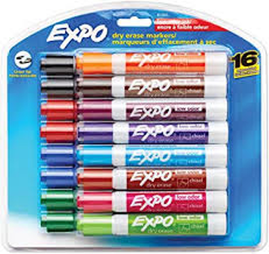 EXPO Low Odor Dry Erase Marker Ultra Fine Point Assorted 8 per Set