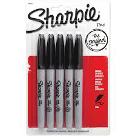 Sharpie Fine Permanent Marker Black 5 ct