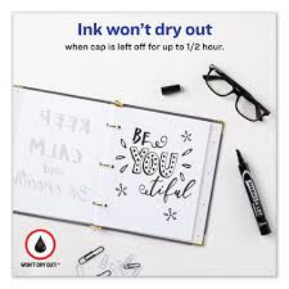 Avery MARKS A LOT Large Desk Style Permanent Marker Value Pack Broad Chisel Tip Black 36 Pack