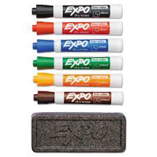 EXPO Dry Erase Marker and Organizer Kit Assorted Colors Chisel Tip 6 ct