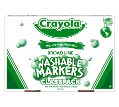 Crayola Washable Classpack Markers Broad Point Assorted 200 Box