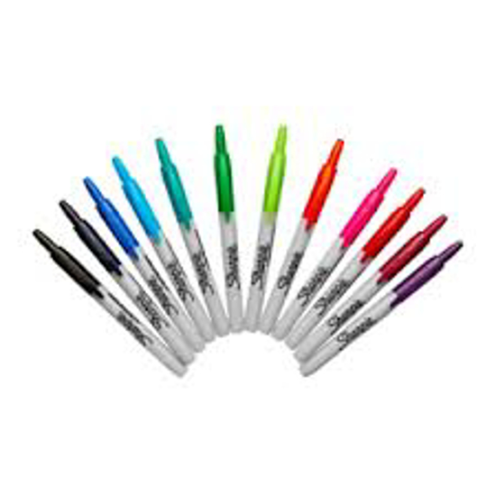 Sharpie Retractable Permanent Markers Fine Point Assorted 12 per Pack