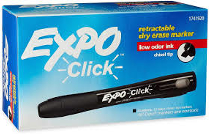 EXPO Click Dry Erase Markers Black Chisel Tip 12 ct